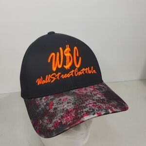 Wall Street Cattle Co Cap Black Hook And Loop Multicolor Bill Adjustable NWOT